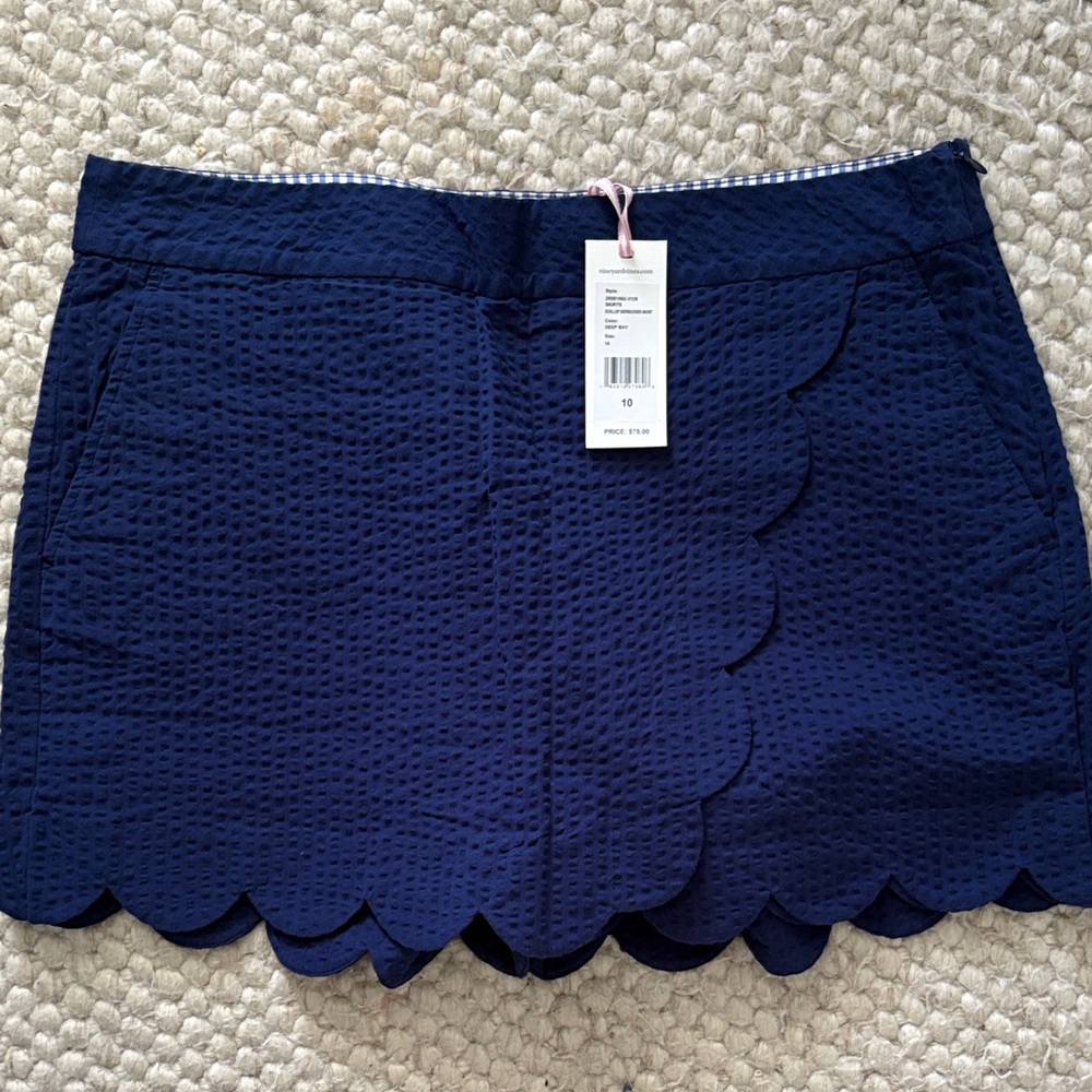Vineyard Vines Navy Scalloped Skort